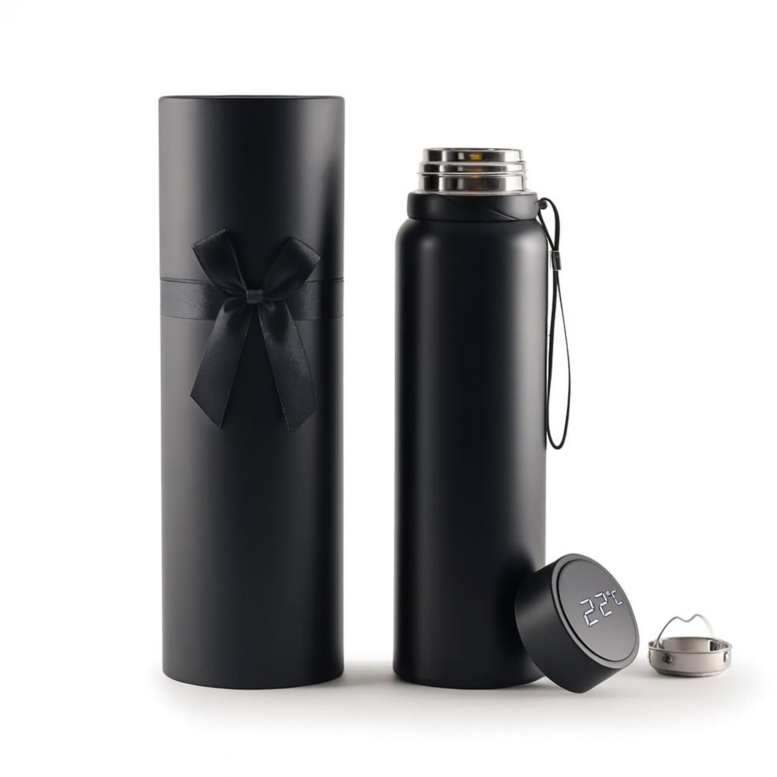 GÖYNÜK SİYAH 1000 ML DERECELİ TERMOS promosyon ürünü