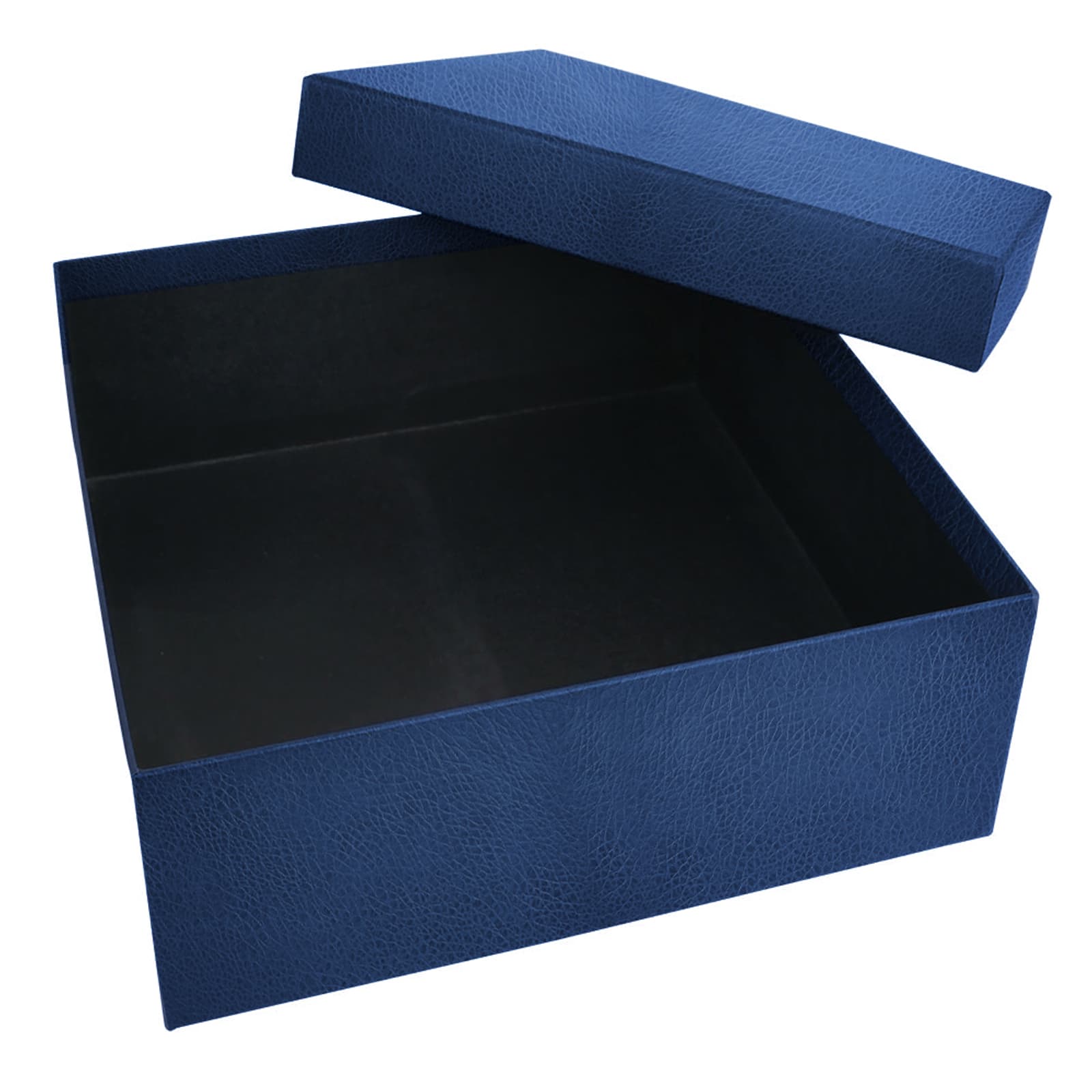 SEDİR LACİVERT DERİ GÖRÜNÜMLÜ GEÇME KAPAK KUTU (30X30X10 CM) Model 877005 promosyon ürünü