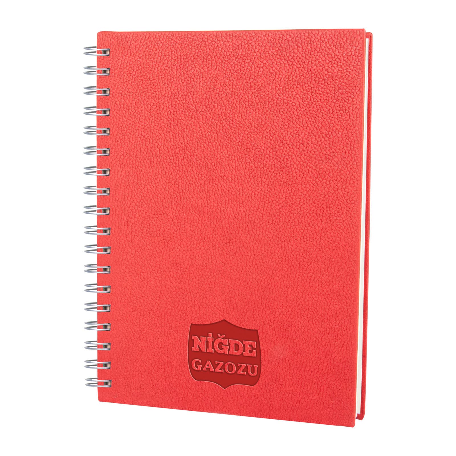 ALTINDAĞ KIRMIZI KARELİ SPİRALLİ TARİHSİZ DEFTER (17X24 CM) Model 306804 promosyon ürünü