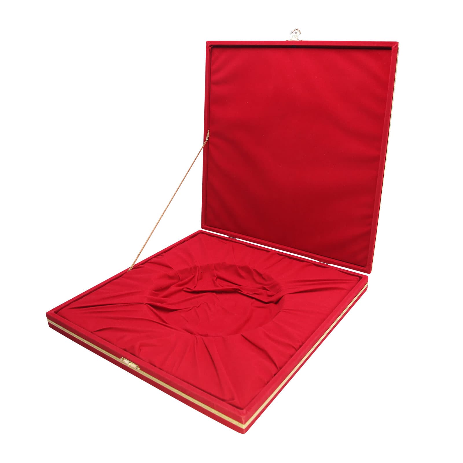 DENİM KIRMIZI KADİFE TABAK KUTUSU (27X27 CM) Model 879504 promosyon ürünü