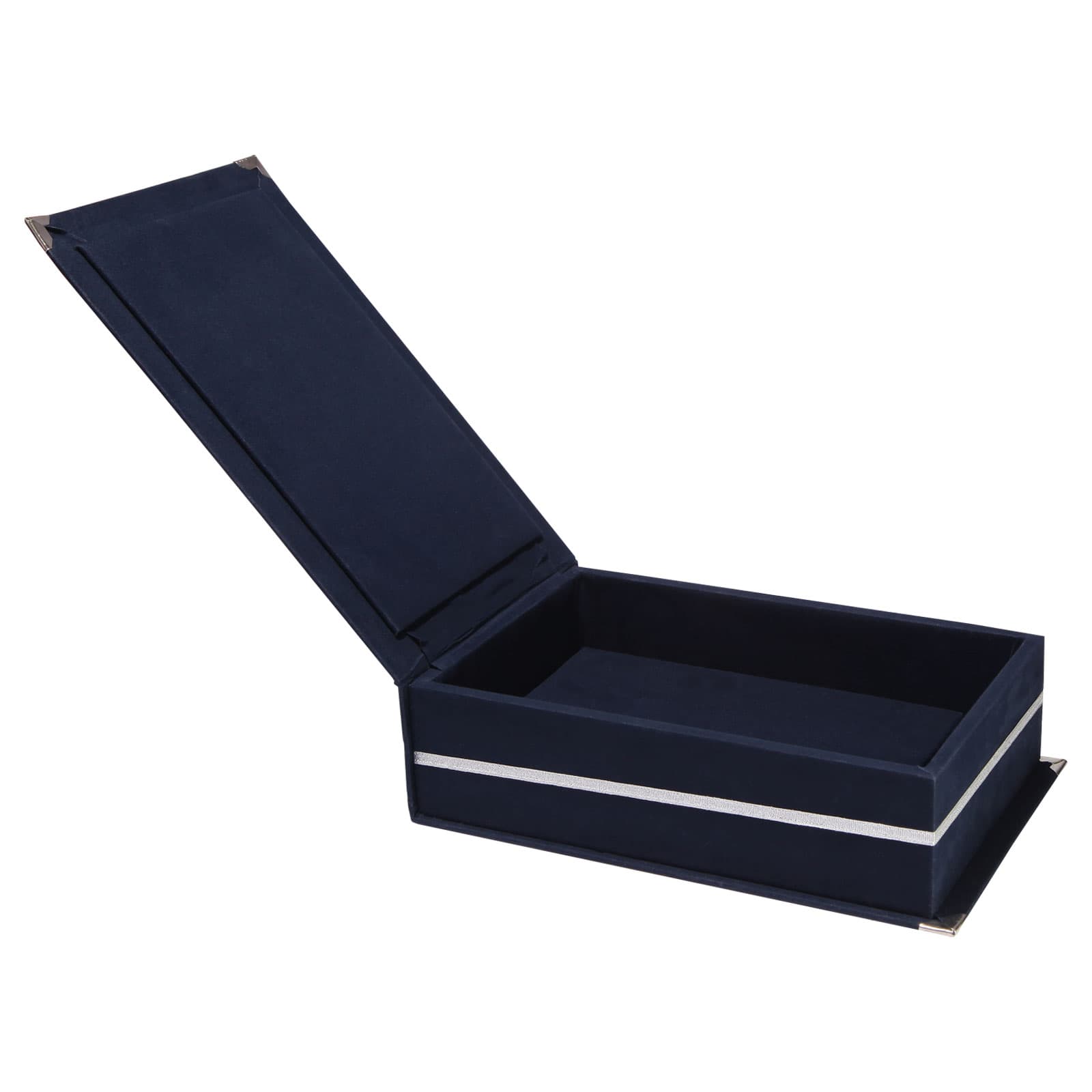 KAŞMİR LACİVERT KADİFE PLAKET KUTUSU (14X24 CM) promosyon ürünü