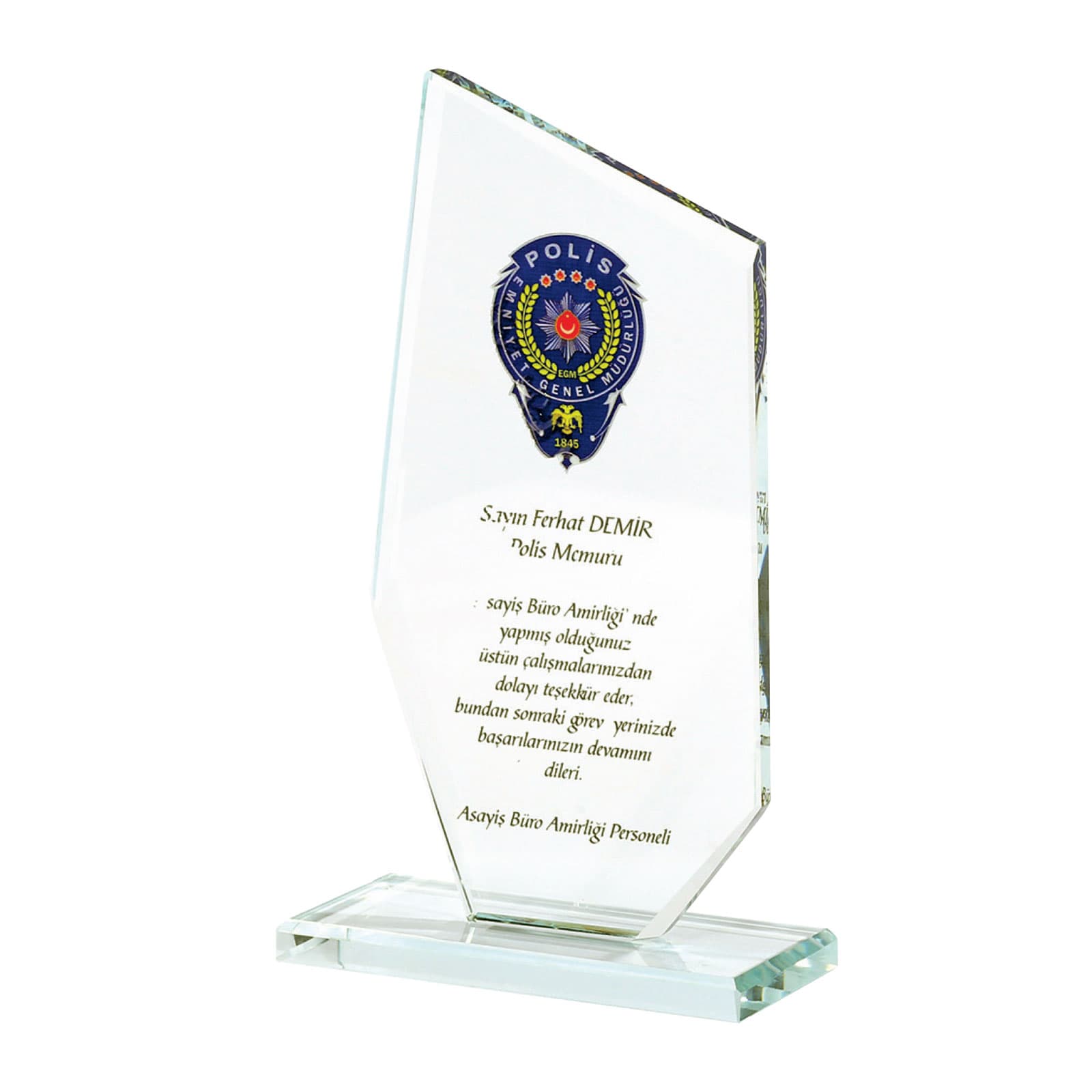 KAŞGAR ŞEFFAF KRİSTAL PLAKET promosyon ürünü