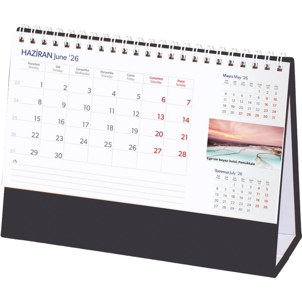 Anadolu Masa Takvimi Model AMT-03-ST - Siyah - Taslama promosyon ürünü