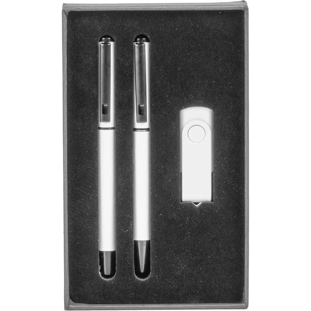 USB Kalem Set Model 9220-16GB-B - Beyaz promosyon ürünü