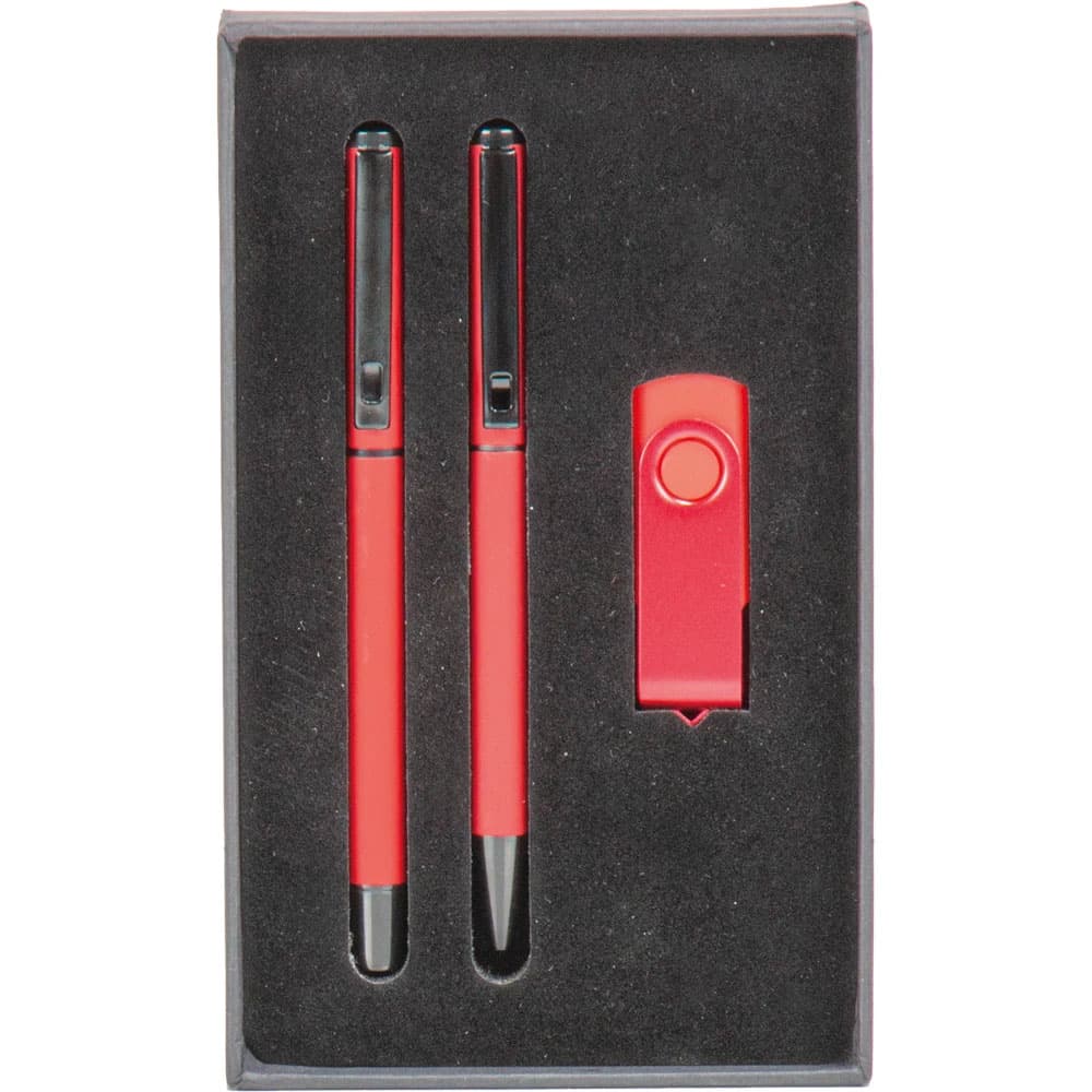 USB Kalem Set Model 9220-16GB-K - Kırmızı promosyon ürünü