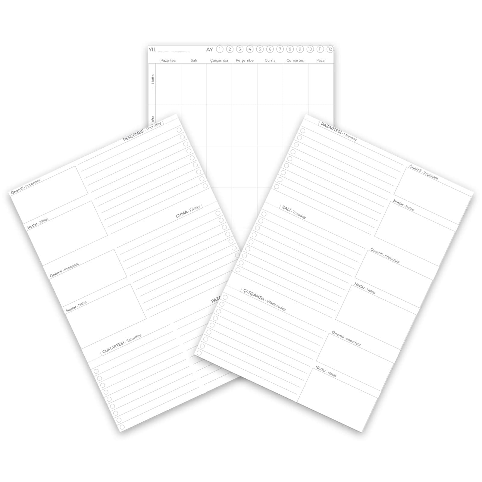KOLEJ LACİVERT SPİRALLİ HAFTALIK PLANLAYICI (20x28 CM)