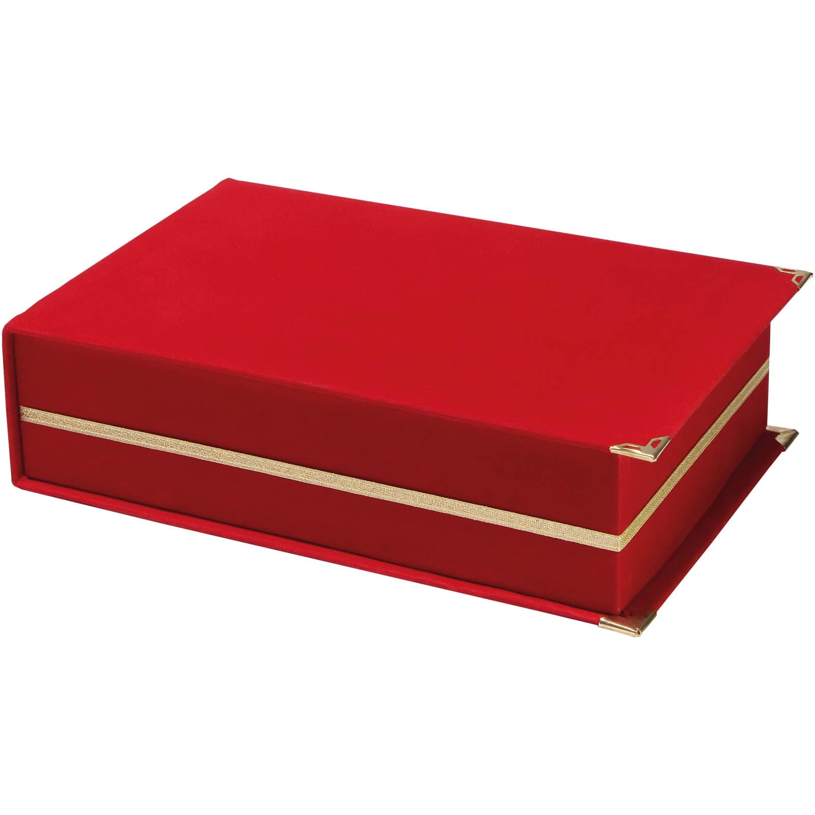 KAŞMİR KIRMIZI KADİFE PLAKET KUTUSU (16X28 CM)