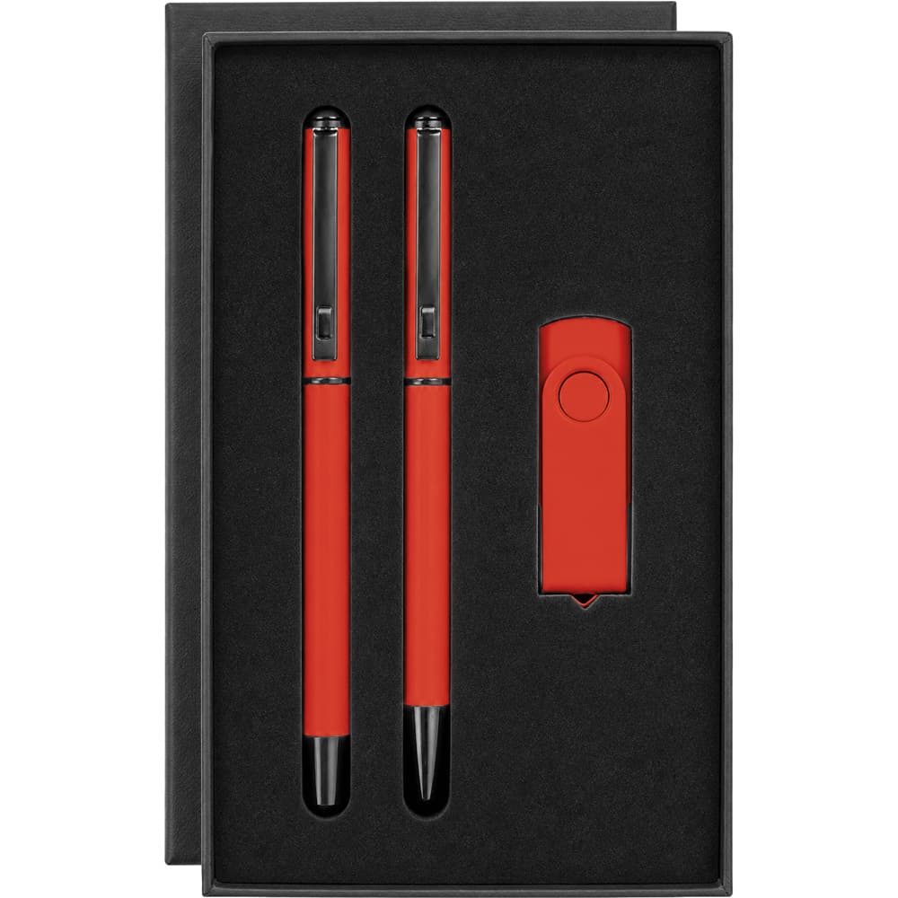 USB Kalem Set Model 9220-32GB-K - Kırmızı promosyon ürünü