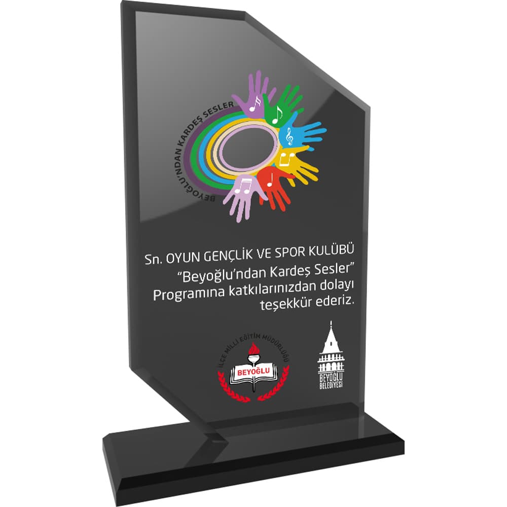 Kristal Plaket Model EKT-205-FM - Füme promosyon ürünü