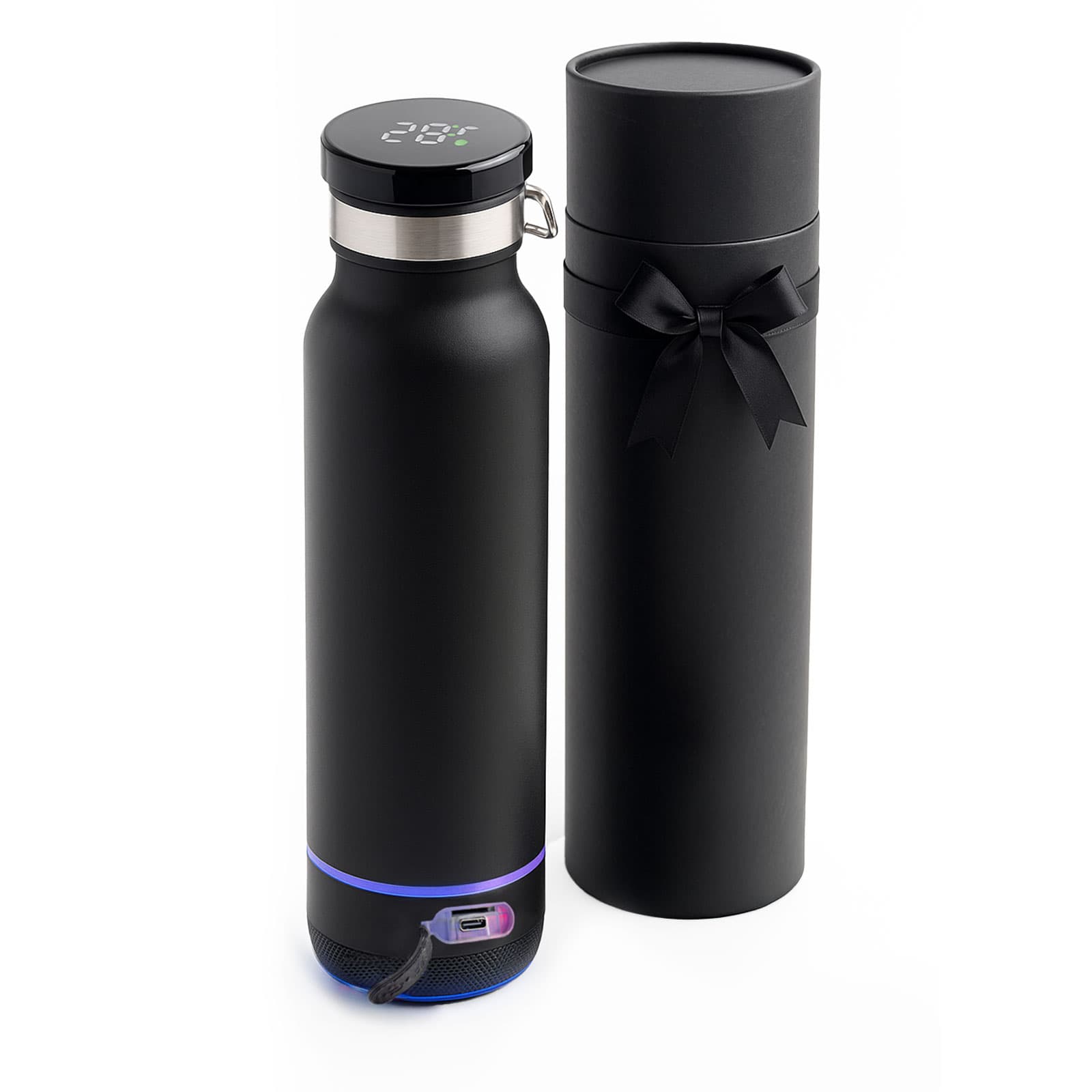 IHLARA SİYAH 650 ML DERECELİ HOPARLÖRLÜ TERMOS logo baskılı ucuz promosyon ürünleri toptan fiyat