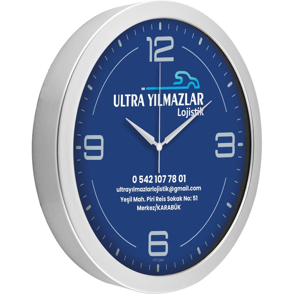 Metalize Duvar Saati logo baskılı ucuz promosyon ürünleri toptan fiyat